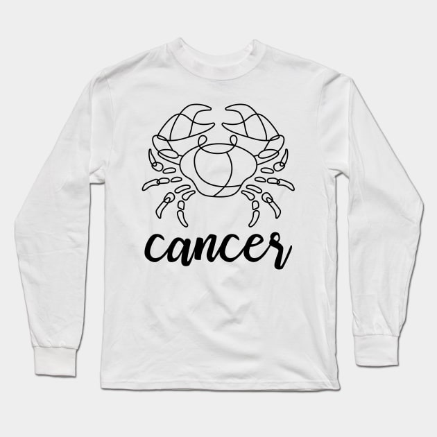 Zodiac Signs Cancer Long Sleeve T-Shirt by MysticMagpie